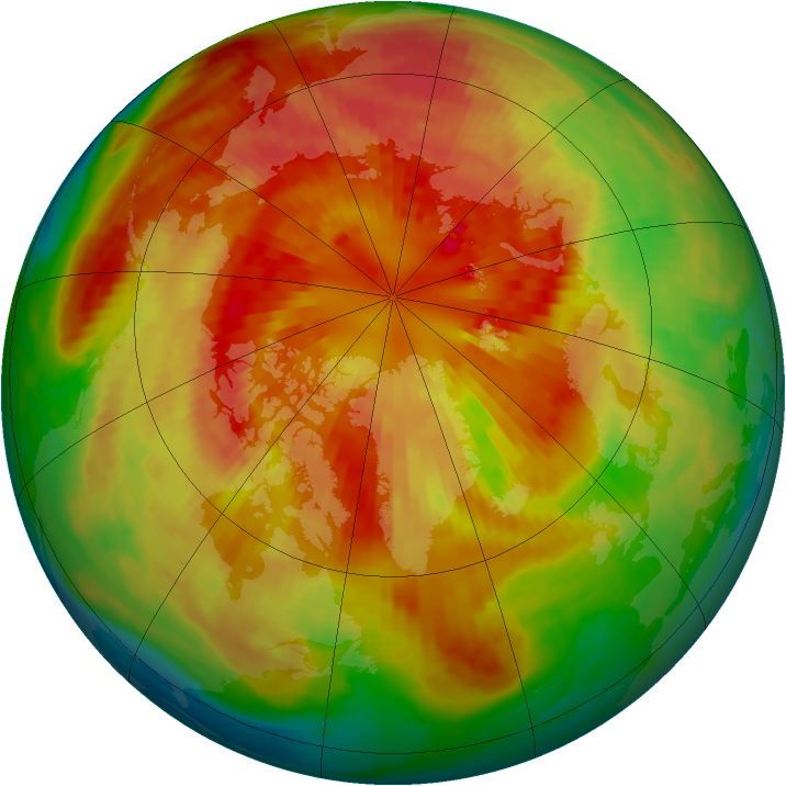 Arctic ozone map for 14 March 2001